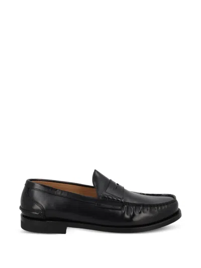 Premiata Slip-on Leather Loafers In Black