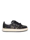 Premiata Smooth Leather Sneakers With Metallic Accents In Black