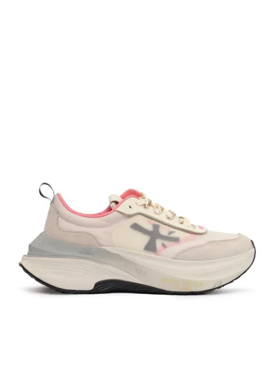 Premiata Hill 7509 Sneaker With Suede And Nylon Accents In White
