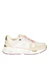 Premiata Beige Sneakers With Distinctive Logo Detail In White