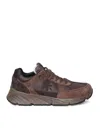 Premiata Textured Brown Sneakers With Calf Leather And Mesh Detail In Brown