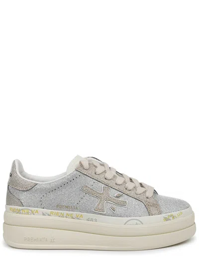 Premiata Claudia Textured Upper Cushioned Sneakers In Neutral