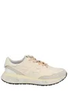 Premiata Beige And Cream Leather Sneakers With Textured Detailing In Multi