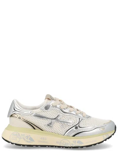 Premiata White Lauryn Sneakers In Silver