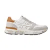 Premiata White Sneaker With Orange Suede Accents In White