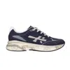 Premiata Blue Moerun Suede And Ripstop Technical Fabric Sneakers