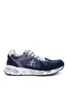 Premiata Mase Mesh And Suede Sneakers In Blue