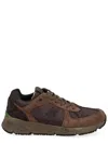 Premiata Textured Brown Sneakers With Calf Leather And Mesh Detail In Brown