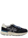 Premiata Layered White And Grey Sneakers With Sculpted Sole In Blue