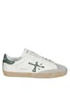 Premiata Steven Round Toe Sneakers With Contrast Sole In White