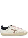 Premiata Sneakers Featuring Contrast Heel Tab And Laces In White