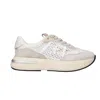 Premiata Luxe Mesh And Suede White Sneakers