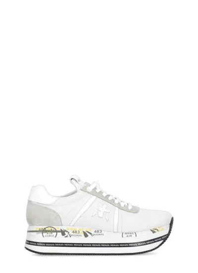 Premiata Logo Low-upper Sports Shoes In White