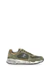 Premiata Mase Sneakers In Green Suede And Fabric