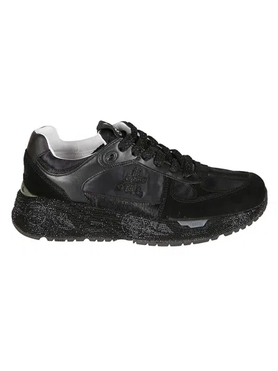 Premiata Sneakers  Woman Color Black In Animal Print