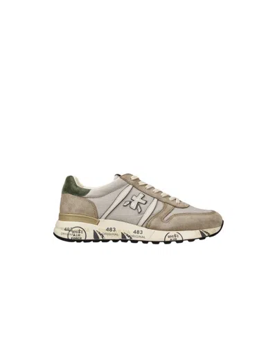 Premiata Beige  Leather And Fabric Sneakers