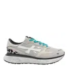 Premiata Low Top Sneakers With Animal Print Detail In Beige