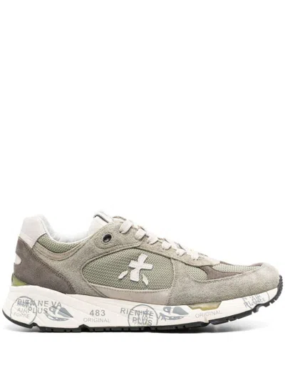 Premiata Low Top Sneakers With Almond Toe Shape In Multi