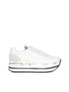 Premiata Beth Leather Sneakers In Beige/white