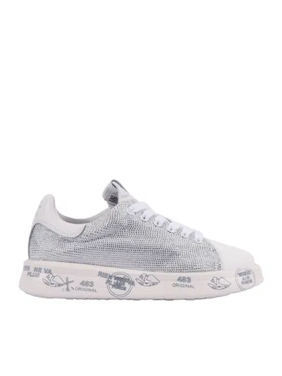 Premiata Sneakers Belle White In Animal Print