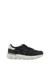 Premiata Adjustable Sneakers With Suede And Multicolored Panels In Blue