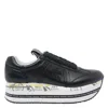 Premiata Low Top Sneakers With Contrast Platform Sole In Black