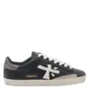Premiata Casual Low Top Sneakers With Contrast Sole In Black