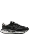 Premiata Low-top Sneakers With Zebra Print And Premium Leather Accents In Black