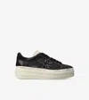Premiata Platform Sneakers With Glitter And Contrast Tab In Black