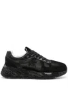 Premiata Casual Low Top Sneakers With Fabric Upper In Black