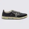 Premiata Casual Sneakers With Contrast Sole And Perforated Detailing In Black