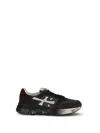 Premiata Casual Low Top Sneakers With Suede Accents In Black
