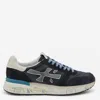 Premiata Layered White And Grey Sneakers With Sculpted Sole In Black