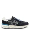 Premiata Layered White And Grey Sneakers With Sculpted Sole In Black