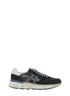 Premiata Layered White And Grey Sneakers With Sculpted Sole In Black