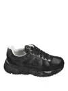 Premiata Casual Low Top Sneakers With Fabric Upper In Black