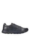 Premiata Mick Sneakers In Faded Blue Leather In Black