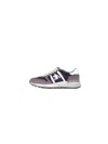 Premiata Lander Sneakers In Blue Suede And Fabric In Blu Grigio Blu