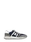 Premiata Blue And Grey Leather Eric Sneakers In Blue