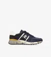 Premiata Casual Low Top Sneakers With Contrast Sole In Blue