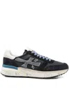 Premiata Layered White And Grey Sneakers With Sculpted Sole In Blue