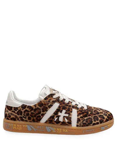 Premiata Sneakers Bonnied In Cavallino Con Stampa Leopardata In Multi