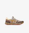 Premiata Sneakers With Contrast Panels And Round Toe In Brown
