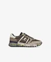 Premiata Lander Cross-detail Suede Sneakers In Brown