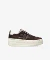 Premiata Suede Platform Sneakers In Brown