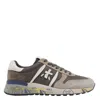 Premiata Lander Low Top Sneakers With Contrast Sole In Brown
