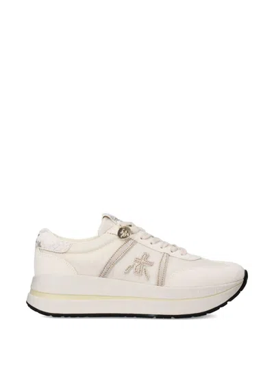 Premiata Sneakers E Trainers Con Dettagli Dorati Bianche  In White