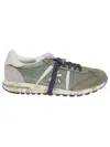 Premiata Lucy Sneakers In Green Suede And Fabric In Green