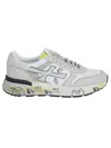 Premiata Mick Sneakers In White Suede And Fabric In Grey