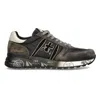 Premiata Lander Sneaker In Dark Gray Suede And Black Technical Fabric In Grey